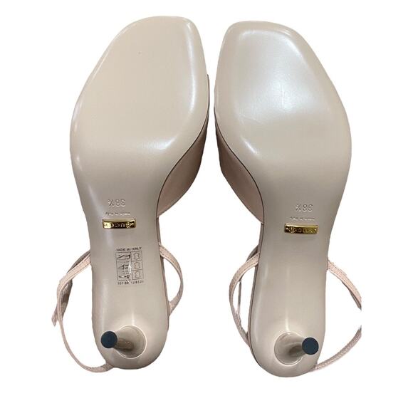 Gucci Blondie Leather Light Pink Sandal 85mm 38.5 Gold Interlocking G - Picture 7 of 8